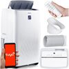 ​Aer conditionat portabil, 5 in1, raceste, incalzeste, dezumidifica, aeriseste si modul noapte, afisaj LCD si panou de control tactil, aplicatia Tuya, Wi-Fi, functia de pornire automata, 4000 W, Capacitate generala	: 14000 BTU, Culoare: Alb-poza 4-Dacenergy.ro