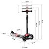 ​Trotineta , material ghidon aluminiu, cu 3 roti, iluminare Led in roti, inaltime reglabila, 79x27x60 cm, alb si rosu, Culoare: Rosu, Negru-poza 5-Dacenergy.ro