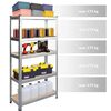 ​Raft metalic, realizat din MDF si profile zincate, 2 corpuri, 5 rafturi, capacitatea 175 kg raft, 875 kg total, 180x100x50 cm, argintiu, Greutate maxima suportata/polita: 175 Kg, Culoare: Argintiu, Inaltime: 180 cm, Lungime: 100 cm-poza 6-Dacenergy.ro