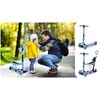 ​Trotineta pentru copii 3in1, inaltime reglabila a ghidonului, iluminare LED colorata a rotilor din fata, frana de picior, albastru, Culoare: Albastru-poza 7-Dacenergy.ro