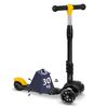 ​Trotineta pentru copii 3in1, inaltime reglabila a ghidonului, iluminare LED colorata a rotilor din fata, frana de picior, negru-portocaliu, Culoare: Portocaliu, Negru-poza 7-Dacenergy.ro