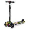 Trotineta, material ghidon aluminiu, cu 3 roti, iluminare Led in roti, inaltime reglabila, 79x27x60 cm, multicolor, Culoare: Multicolor-poza 8-Dacenergy.ro