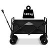 Carucior de transport, material cadru din otel, roti pivotante la 360º, pliabil, buzunare practice, capacitate de incarcare pana la 120 kg, 90 x 50 x 61 cm, negru, Culoare: Negru-poza 10-Dacenergy.ro