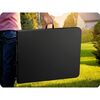 Masa de gradina pliabila, cadru durabil din otel, material PE si rezistent la UV, cu maner, 244 x 75 x 74 cm, negru, Culoare: Negru-poza 10-Dacenergy.ro