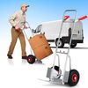 Carucior transport marfa, cadru din otel galvanizat, platforma inferioara durabila, 2 roti gonflabile cu supape, reglare convenabila a inaltimii 75-108 cm, capacitate de incarcare pana la 150 kg, argintiu.-poza 12-Dacenergy.ro