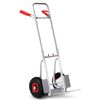 Carucior transport marfa, cadru din otel galvanizat, platforma inferioara durabila, 2 roti gonflabile cu supape, reglare convenabila a inaltimii 75-108 cm, capacitate de incarcare pana la 150 kg, argintiu.-poza 13-Dacenergy.ro