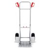 Carucior transport marfa, cadru din otel galvanizat, platforma inferioara durabila, 2 roti gonflabile cu supape, reglare convenabila a inaltimii 75-108 cm, capacitate de incarcare pana la 150 kg, argintiu.-Dacenergy.ro