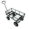 Carucior transport marfa, cadru puternic din otel, roti mari, gonflabile, posibilitate de incarcare pana la 500 kg, verde si negru-Dacenergy.ro