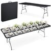Masa de gradina pliabila, cadru durabil din otel, material PE si rezistent la UV, cu maner, 244 x 75 x 74 cm, negru, Culoare: Negru-poza 2-Dacenergy.ro