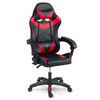 Scaun gaming, piele ecologica durabila, design modern, roti duble, solide din cauciuc nailon, cu doua perne, inaltime totala maxima 123 cm, negru si rosu, Culoare: Negru, Rosu-Dacenergy.ro