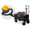 Carucior de transport, material cadru din otel, roti pivotante la 360º, pliabil, buzunare practice, capacitate de incarcare pana la 120 kg, 90 x 50 x 61 cm, negru, Culoare: Negru-poza 6-Dacenergy.ro