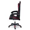 Scaun gaming, piele ecologica durabila, design modern, roti duble, solide din cauciuc nailon, cu doua perne, inaltime totala maxima 123 cm, negru si rosu, Culoare: Negru, Rosu-poza 8-Dacenergy.ro