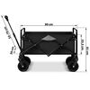 Carucior de transport, material cadru din otel, roti pivotante la 360º, pliabil, buzunare practice, capacitate de incarcare pana la 120 kg, 90 x 50 x 61 cm, negru, Culoare: Negru-poza 9-Dacenergy.ro