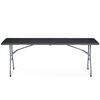 Masa de gradina pliabila, cadru durabil din otel, material PE si rezistent la UV, cu maner, 244 x 75 x 74 cm, negru, Culoare: Negru-poza 9-Dacenergy.ro