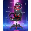 Scaun gaming, piele ecologica durabila, design modern, roti duble, solide din cauciuc nailon, cu doua perne, inaltime totala maxima 123 cm, negru si rosu, Culoare: Negru, Rosu-poza 9-Dacenergy.ro