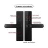 Incuietoare inteligenta DacEnergy©,material aliaj din aluminiu, deblocare Fingerpint, Aplicatie, Cod, Card RFID, NFC, Cheie ,culoare negru/auriu, Culoare: Negru, Auriu-poza 6-Dacenergy.ro