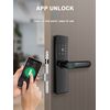 Incuietoare inteligenta DacEnergy©,material aliaj din aluminiu, deblocare Fingerpint, Aplicatie, Cod, Card RFID, NFC, Cheie ,culoare negru/auriu, Culoare: Negru, Auriu-poza 12-Dacenergy.ro