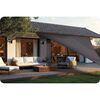 ​Panza parasolar, pentru terasa, balcon, gradina, material PE tesut dens de 180 g/m², rezistent la apa, cu 3 snururi de prindere, forma triunghiulara, 400 x 400 x 400 cm, gri-poza 7-Dacenergy.ro