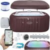 ​Piscina gonflabila, jacuzzi, Bestway Lay-Z Maldives Pro, pompa de filtrare incorporata, filtru pompa tip VI, lumini LED in 7 culori, prelata, apa incalzita la 40°, 5-7 persoane, 1050 l, 201 x 151 x 80 cm, maro-Dacenergy.ro