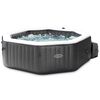 ​Piscina gonflabila cu hidromasaj Intex, pompa de filtrare incorporata, 2 tetiere, 4 persoane, panou de control, cu aplicatie, apa incalzita pana la 40°, prelate, 795 litri, 201 x 71 cm, negru-Dacenergy.ro