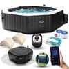 ​Piscina gonflabila cu hidromasaj Intex, jacuzzi, pompa de filtrare incorporata, 6 persoane, 2 tetiere, cu aplicatie, panou de control, apa incalzita pana la 40°, prelata si folie, 1098 litri, 218 x 71 cm-Dacenergy.ro
