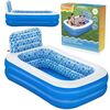 ​Piscina gonflabila Bestway, material PVC durabil cu 3 straturi, 3 inele gonflabile, 702 litri, 229 x 152 x 96 cm, albastru-poza 2-Dacenergy.ro
