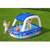 ​Piscina gonflabila pentru copii Bestway, parasolar UV, detasabil, forma de barca, volan incorporat cu claxon, 213 x 155 x 123 cm-poza 2-Dacenergy.ro