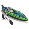 ​Caiac gonflabil Intex, fabricat din PVC, rezistent la soare si apa sarata, paleta din aluminiu, 2 camere de aer, o persoana, sarcina maxima 100 kg, 274 x 76 x 33 cm, verde-Dacenergy.ro