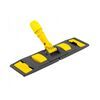 Set de curatenie profesional DacEnergy©, maner din aluminiu, mop plat din microfibra cu lungimea de 40 cm, storcator tip presa, galeata cu 2 compartimente, galben, Culoare: Galben-poza 2-Dacenergy.ro