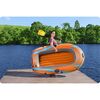 ​Barca gonflabila Bestway, un adult si un copil, 2 vasle din plastic, sarcina maxima 120 kg, pompa cu piston inclusa, 196 x 106 cm, portocaliu, Capacitate persoane	: 2-poza 8-Dacenergy.ro