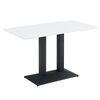 ​Masa de sufragerie bistro DacEnergy©, baza metalica in finisaj negru, blatul din DTD laminat, 120 x 60 x 75 cm, alb, Culoare: Alb, Negru-Dacenergy.ro