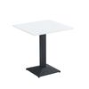 ​Masa de sufragerie bistro DacEnergy©, baza metalica in finisaj negru, blatul din DTD laminat, 70 x 70 x 75 cm, alb-Dacenergy.ro