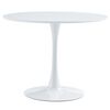 ​Masa bucatarie DacEnergy©, realizat din MDF, fixa, rotunda, design modern, diametru 110 cm, alb mat, Culoare: Alb-Dacenergy.ro