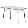 ​Masa dining DacEnergy©, fabricat din MDF, patru picioare negre metalice, design clasic, 4 persoane, 120 x 75 x 75 cm, alba, Culoare: Alb, Negru-Dacenergy.ro