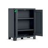 ​Dulap pentru gradina Keter, realizat din plastic, picioare reglabile, manere ergonomice, 2 usi, 2 rafturi ajustabile, 80 x 44 x 100 cm, grafit-poza 2-Dacenergy.ro