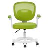 ​Scaun birou copii DacEnergy©, realizat din plasa si plastic, inaltimea reglabila a partii de sezut, suport pentru picioare, cotierele pliabile tapitate, 59 x 50 x 81-91 cm, verde si alb, Culoare: Alb, Verde-poza 2-Dacenergy.ro