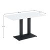 ​Masa de sufragerie bistro DacEnergy©, baza metalica in finisaj negru, blatul din DTD laminat, 120 x 60 x 75 cm, alb, Culoare: Alb, Negru-poza 2-Dacenergy.ro