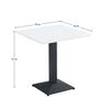 ​Masa de sufragerie bistro DacEnergy©, baza metalica in finisaj negru, blatul din DTD laminat, 70 x 70 x 75 cm, alb-poza 2-Dacenergy.ro