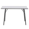 ​Masa dining DacEnergy©, fabricat din MDF, patru picioare negre metalice, design clasic, 4 persoane, 120 x 75 x 75 cm, alba, Culoare: Alb, Negru-poza 2-Dacenergy.ro