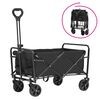 ​Carucior de transport DacEnergy©, fabricat din otel masiv si tesatura Oxford, pliabil, maner reglabil pe inaltime, 2 roti fixe si 2 pivotante, 48 x 76 x 67/87 cm, negru-poza 2-Dacenergy.ro