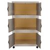​Dulap pliabil DacEnergy©, plastic, 3 zone de depozitare separate, cu usi transparente cu nervuri, manere, patru roti pivotante, 60,5 x 38 x 103,5 cm, alb si maro-poza 3-Dacenergy.ro