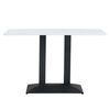 ​Masa de sufragerie bistro DacEnergy©, baza metalica in finisaj negru, blatul din DTD laminat, 120 x 60 x 75 cm, alb, Culoare: Alb, Negru-poza 3-Dacenergy.ro