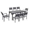 ​Masa de gradina DacEnergy©, constructie masiva si stabila din otel, blatul din plastic, extensibila, 180-240x89,5x72,5-76,3 cm, neagra-poza 3-Dacenergy.ro