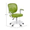 ​Scaun birou copii DacEnergy©, realizat din plasa si plastic, inaltimea reglabila a partii de sezut, suport pentru picioare, cotierele pliabile tapitate, 59 x 50 x 81-91 cm, verde si alb, Culoare: Alb, Verde-poza 4-Dacenergy.ro