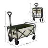 ​Carucior de transport DacEnergy©, fabricat din otel masiv si tesatura Oxford, pliabil, maner reglabil pe inaltime, 2 roti fixe si 2 pivotante, 2 buzunare laterale, 48 x 76 x 67/87 cm, bej si verde-poza 4-Dacenergy.ro