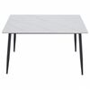 ​Masa de sufragerie DacEnergy©, blat solid, atemporal din piatra cu decor de marmura alba, picioarele din otel, pentru 4-6 persoane, 121 x 71 x 73 cm, neagra, Culoare: Alb, Negru-poza 4-Dacenergy.ro