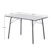 ​Masa dining DacEnergy©, fabricat din MDF, patru picioare negre metalice, design clasic, 4 persoane, 120 x 75 x 75 cm, alba, Culoare: Alb, Negru-poza 4-Dacenergy.ro