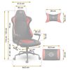 Scaun gaming DacEnergy©, design modern, ergonomic, cotiere rezistente, perna lombara conturata, roti cauciucate, inaltimea si spatarul reglabil, 123x 64,5 cm, negru si rosu, Culoare: Rosu, Negru-poza 5-Dacenergy.ro