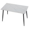 ​Masa de sufragerie DacEnergy©, blat solid, atemporal din piatra cu decor de marmura alba, picioarele din otel, pentru 4-6 persoane, 121 x 71 x 73 cm, neagra, Culoare: Alb, Negru-poza 5-Dacenergy.ro