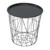Masuta cafea DacEnergy©, material metal, forma de cos, spatiu pentru depozitare, forma rotunda, dimensiuni 45x45 cm, negru-Dacenergy.ro